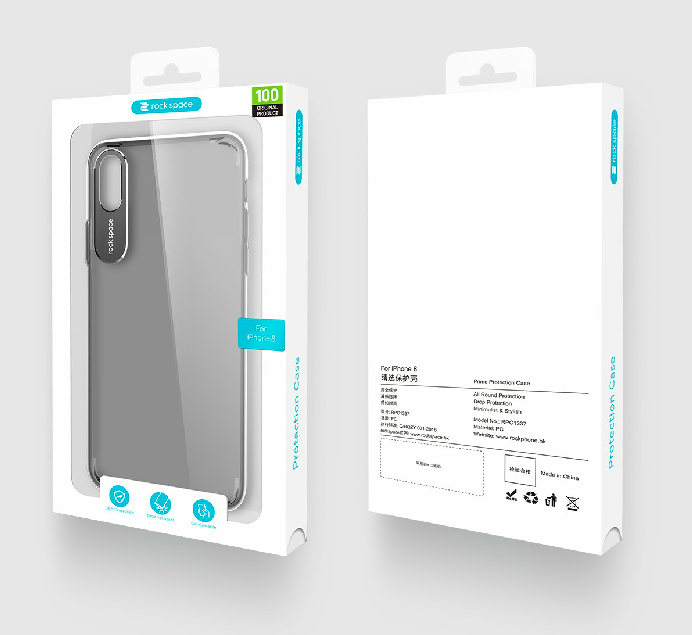 Прозрачный чехол накладка с серебристой каймой Rock Space для iPhone X - Изображение 32703