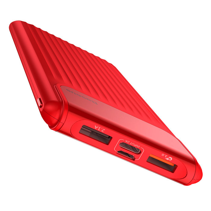 Внешний аккумулятор Power Bank Baseus Thinnest Dual Output 10000 mAh Красный - Изображение 32889