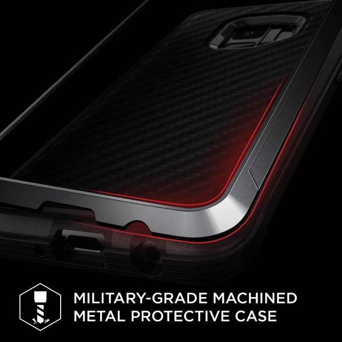 Противоударный чехол накладка X-Doria Defense Lux для Samsung Galaxy S9 Plus Черный Карбон - Изображение 33341