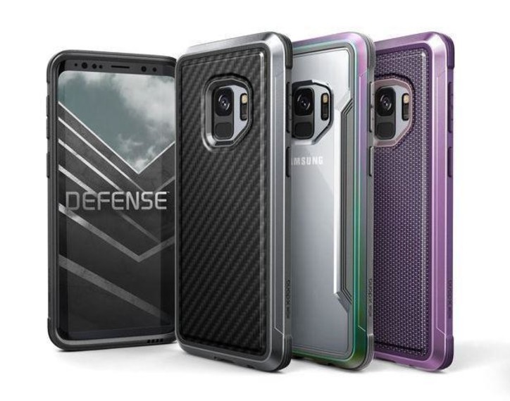Противоударный чехол накладка X-Doria Defense Lux для Samsung Galaxy S9 Plus Черный Карбон