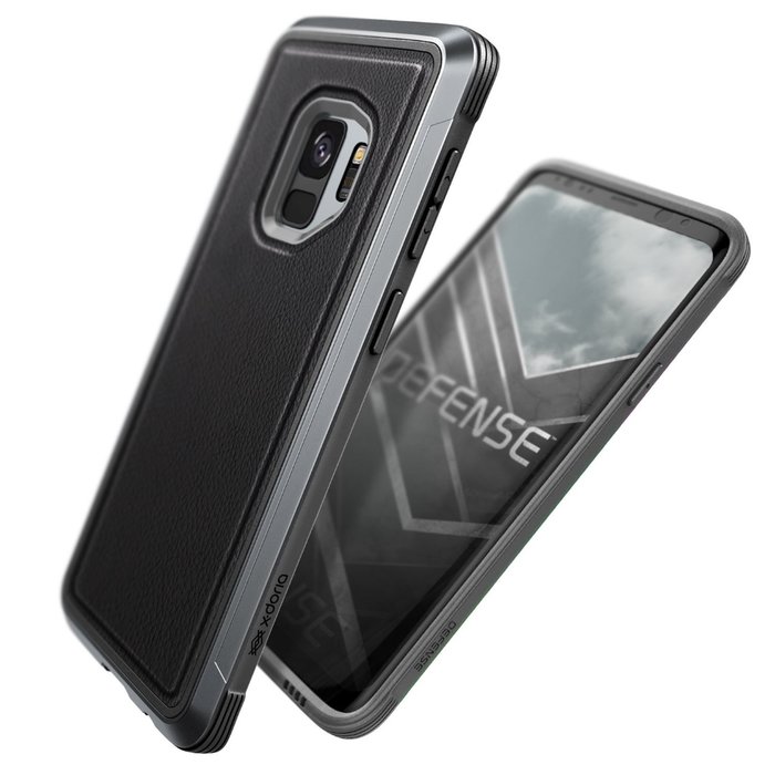 Противоударный кожаный чехол накладка X-Doria Defense Lux для Samsung Galaxy S9 Черный - Изображение 33425