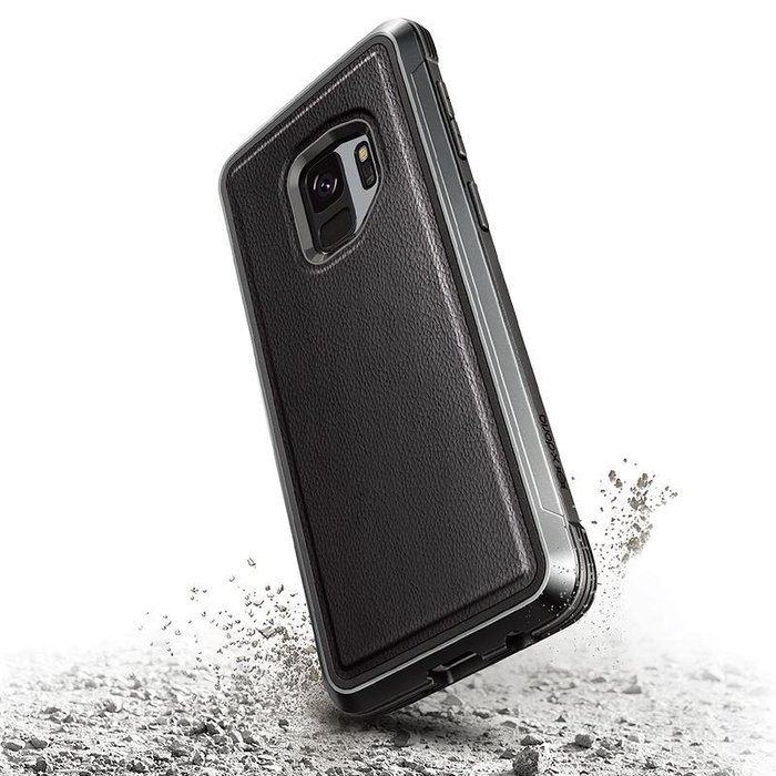 Противоударный кожаный чехол накладка X-Doria Defense Lux для Samsung Galaxy S9 Черный - Изображение 33429