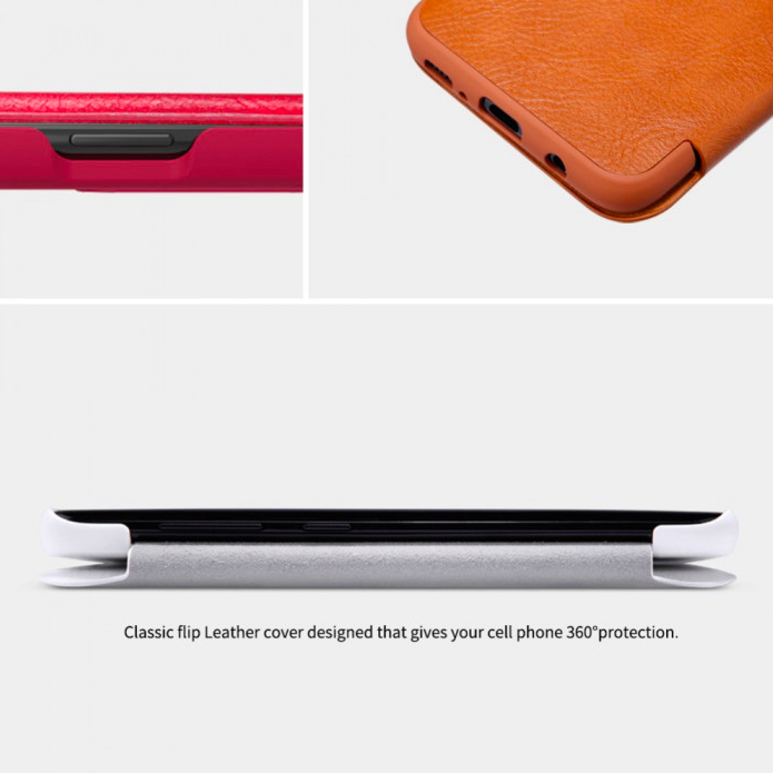 Кожаный чехол книжка Nillkin Qin Series для Samsung Galaxy S9 Красный - Изображение 33661