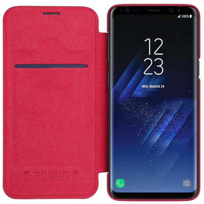 Кожаный чехол книжка Nillkin Qin Series для Samsung Galaxy S9 Plus Красный - Изображение 33765