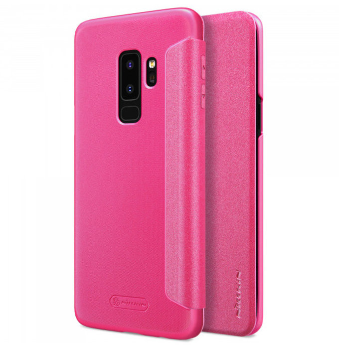 Кожаный чехол книжка Nillkin Sparkle для Samsung Galaxy S9 Plus Розовый - Изображение 33873