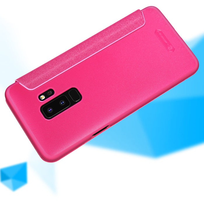 Кожаный чехол книжка Nillkin Sparkle для Samsung Galaxy S9 Plus Розовый - Изображение 33895