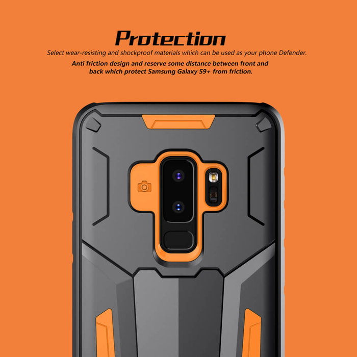 Противоударный чехол накладка Nillkin Defender 2 для Samsung Galaxy S9 Plus Оранжевый - Изображение 34047