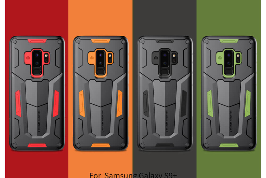 Противоударный чехол накладка Nillkin Defender 2 для Samsung Galaxy S9 Plus Оранжевый