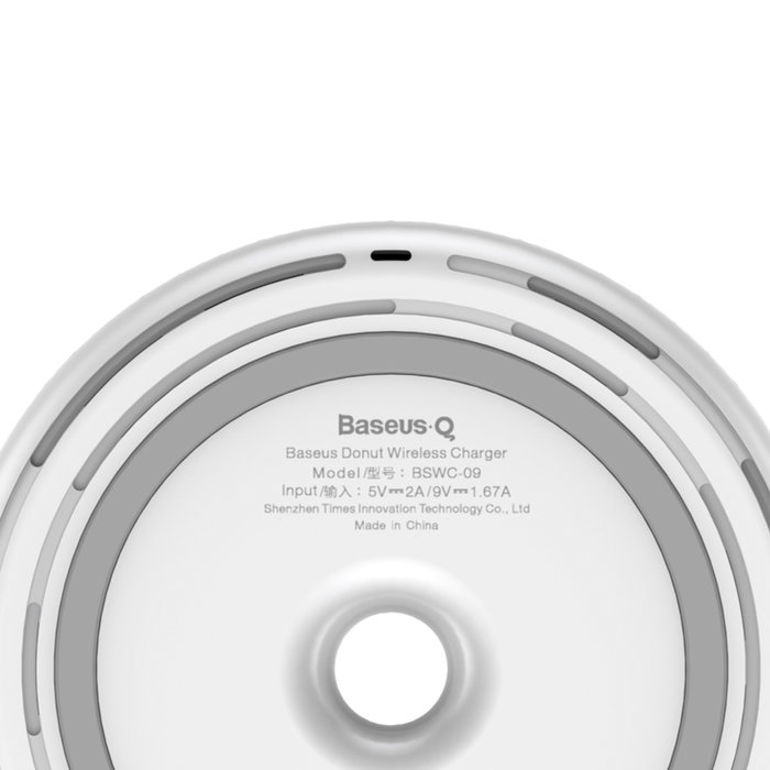 Быстрая беспроводная зарядка Baseus Donut Wireless Charger Белая - Изображение 34265