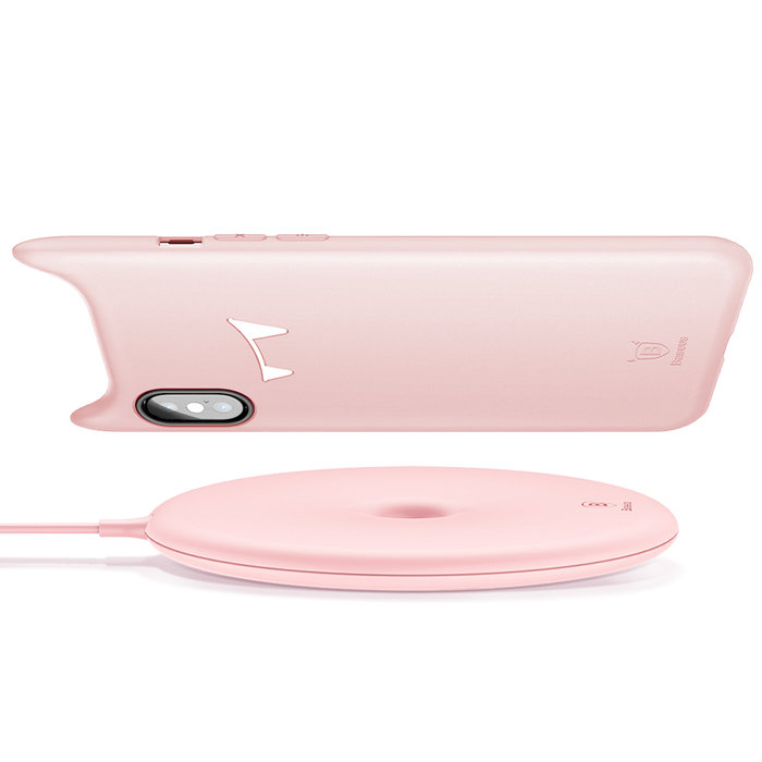 Быстрая беспроводная зарядка Baseus Donut Wireless Charger Розовая - Изображение 34285