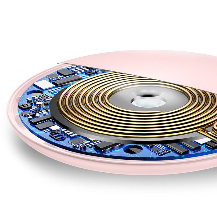 Быстрая беспроводная зарядка Baseus Donut Wireless Charger Розовая - Изображение 34287