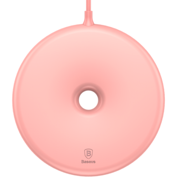 Быстрая беспроводная зарядка Baseus Donut Wireless Charger Розовая - Изображение 34289
