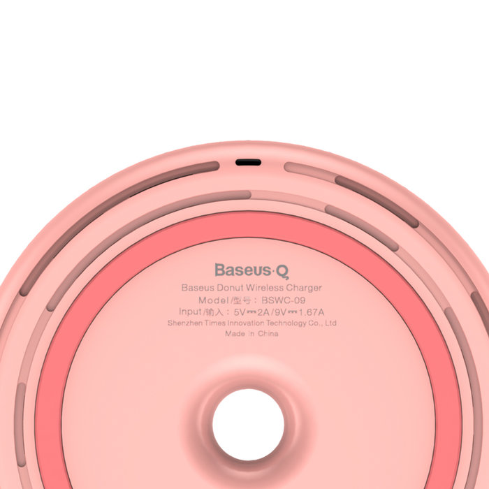 Быстрая беспроводная зарядка Baseus Donut Wireless Charger Розовая - Изображение 34291