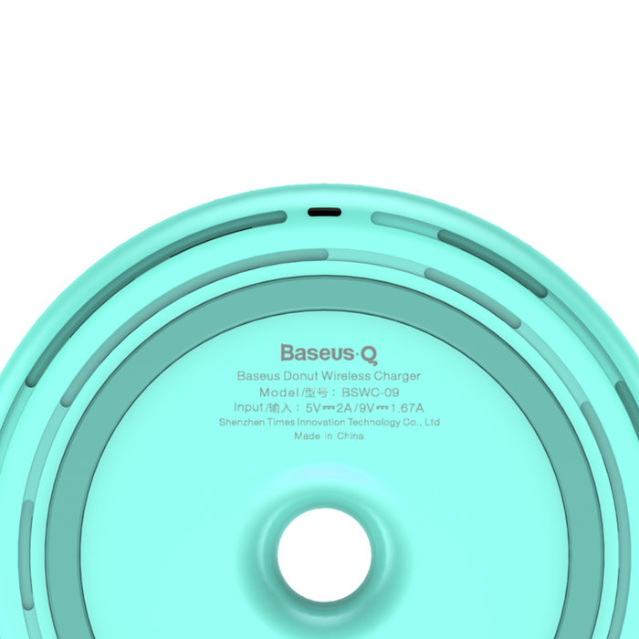 Быстрая беспроводная зарядка Baseus Donut Wireless Charger Голубая - Изображение 34319