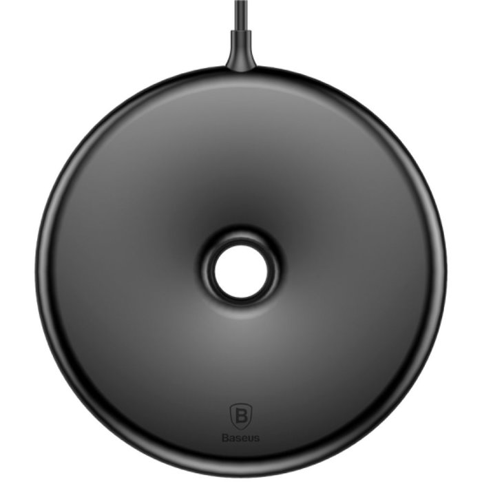 Быстрая беспроводная зарядка Baseus Donut Wireless Charger Черная - Изображение 34343