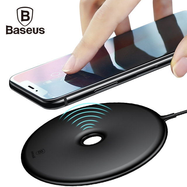 Быстрая беспроводная зарядка Baseus Donut Wireless Charger Черная - Изображение 34349