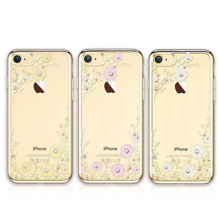 Чехол накладка Swarovski Kingxbar Flora Pink для iPhone 7 Розовое золото - Изображение 8013