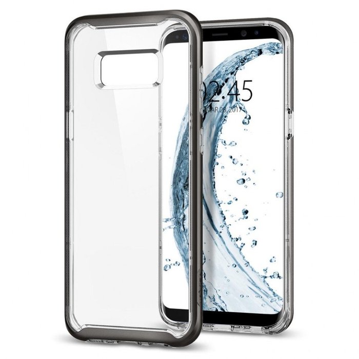 Прозрачный чехол накладка Spigen Neo Hybrid Crystal для Samsung Galaxy S8 Сталь - Изображение 6925