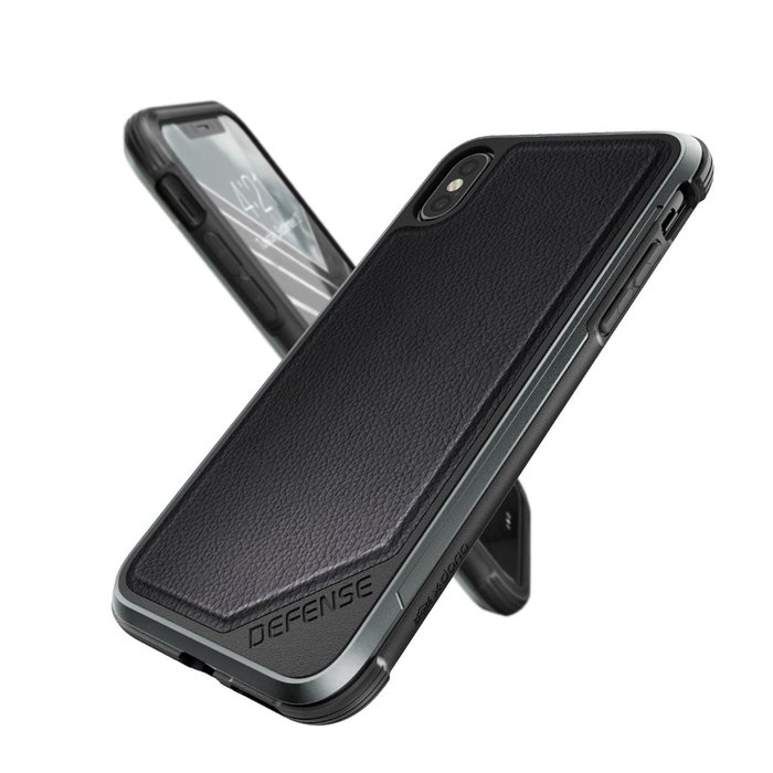 Противоударный кожаный чехол накладка X-Doria Defense Lux для iPhone X Черный - Изображение 34769