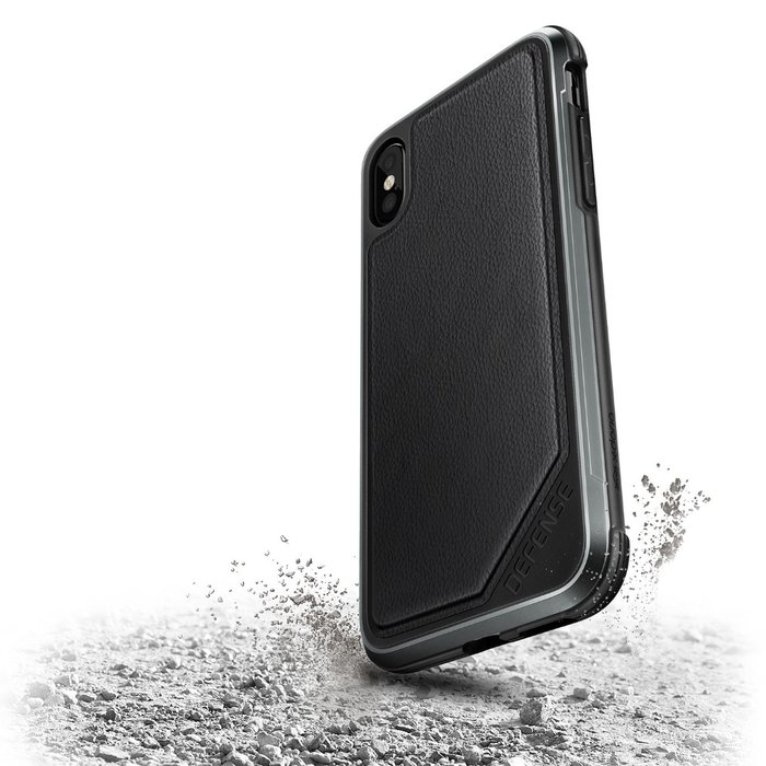 Противоударный кожаный чехол накладка X-Doria Defense Lux для iPhone X Черный - Изображение 34773