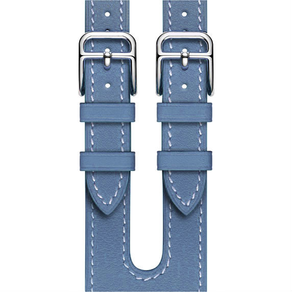Ремешок кожаный HM Style Double Buckle для Apple Watch 38mm Blue - Изображение 35316
