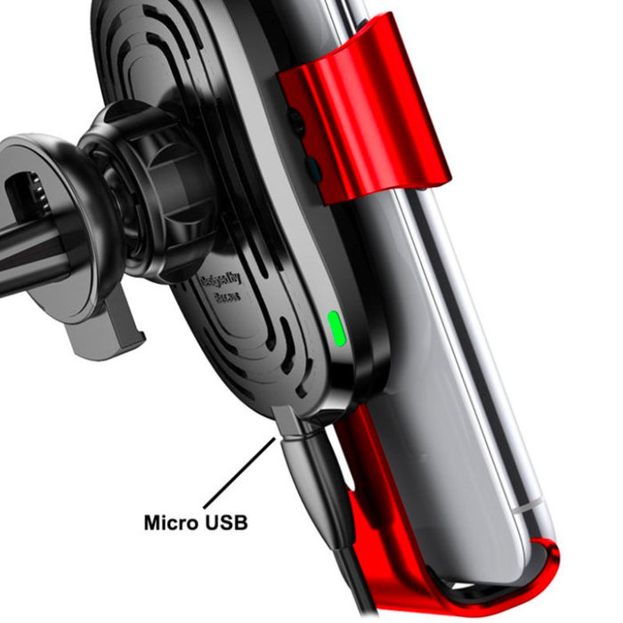 Автомобильный держатель с беспроводной зарядкой Baseus Car Gravity Красный - Изображение 35328
