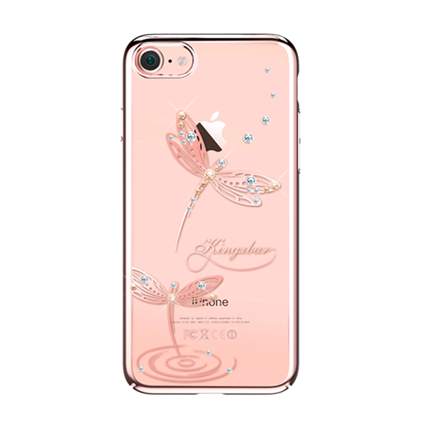 Чехол накладка Swarovski Kingxbar Classic Rose Dragonfly для iPhone 7 Розовое золото - Изображение 8107