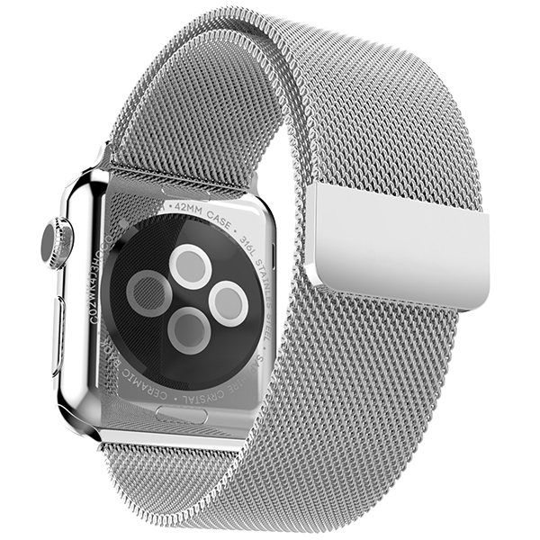 Браслет сетчатый миланский Milanese для Apple Watch 3 / 2 / 1 (38мм) Серебро - Изображение 9809
