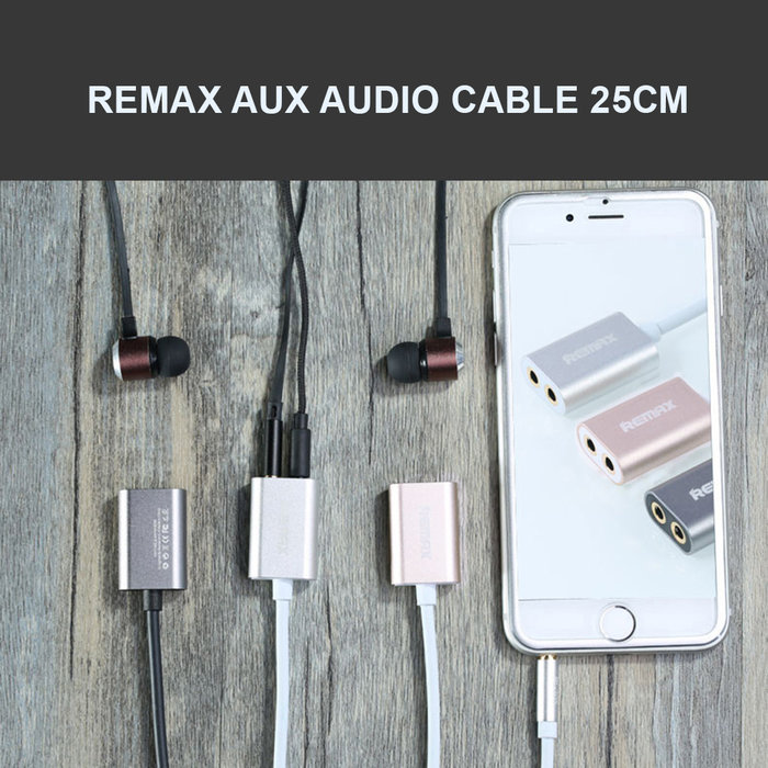 Переходник для наушников Remax AUX Audio Cable 25см Серебро - Изображение 96944