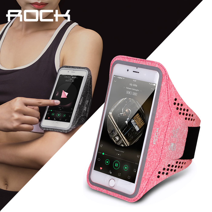 Сумка для телефона на руку Rock Slim Sports Armband Розовая - Изображение 96929