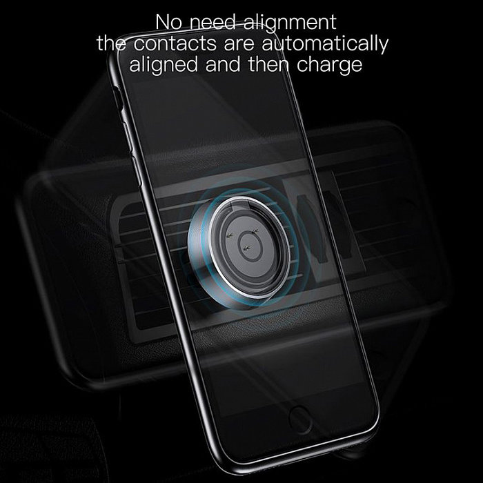 Чехол накладка + держатель с беспроводной зарядкой в воздуховод Baseus Magnetic Wireless Charging для iPhone 8 Plus Черный - Изображение 102979