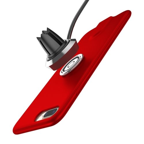 Чехол накладка + держатель с беспроводной зарядкой в воздуховод Baseus Magnetic Wireless Charging для iPhone 8 Plus Красный - Изображение 102991