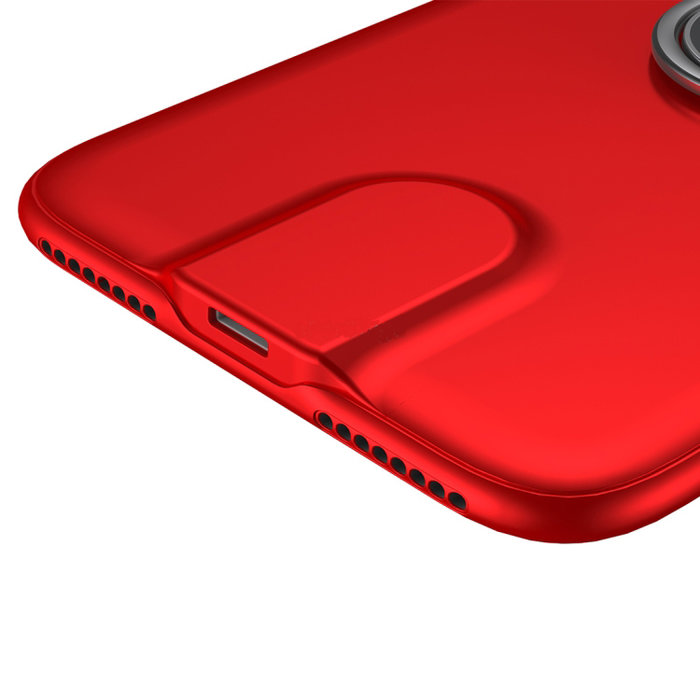 Чехол накладка + держатель с беспроводной зарядкой в воздуховод Baseus Magnetic Wireless Charging для iPhone 8 Plus Красный - Изображение 103003