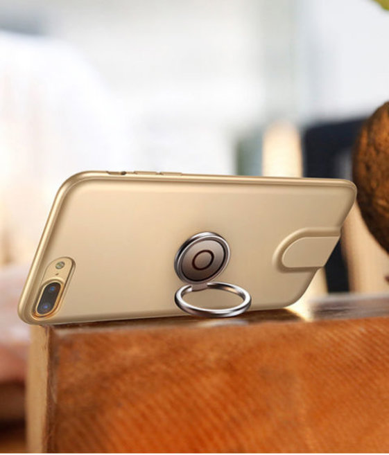 Чехол накладка + держатель с беспроводной зарядкой в воздуховод Baseus Magnetic Wireless Charging для iPhone 8 Plus Золото - Изображение 103039