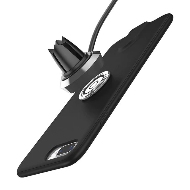 Чехол накладка + держатель с беспроводной зарядкой в воздуховод Baseus Magnetic Wireless Charging для iPhone 8 Plus Черный - Изображение 102952
