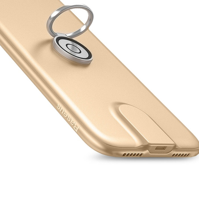 Чехол накладка + держатель с беспроводной зарядкой в воздуховод Baseus Magnetic Wireless Charging для iPhone 8 Plus Золото - Изображение 103030