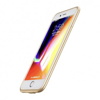 Чехол накладка + держатель с беспроводной зарядкой в воздуховод Baseus Magnetic Wireless Charging для iPhone 8 Plus Золото - Изображение 103033