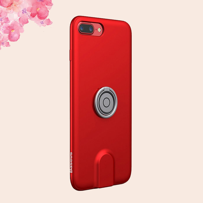 Чехол накладка + держатель с беспроводной зарядкой в воздуховод Baseus Magnetic Wireless Charging для iPhone 8 Plus Красный - Изображение 103018