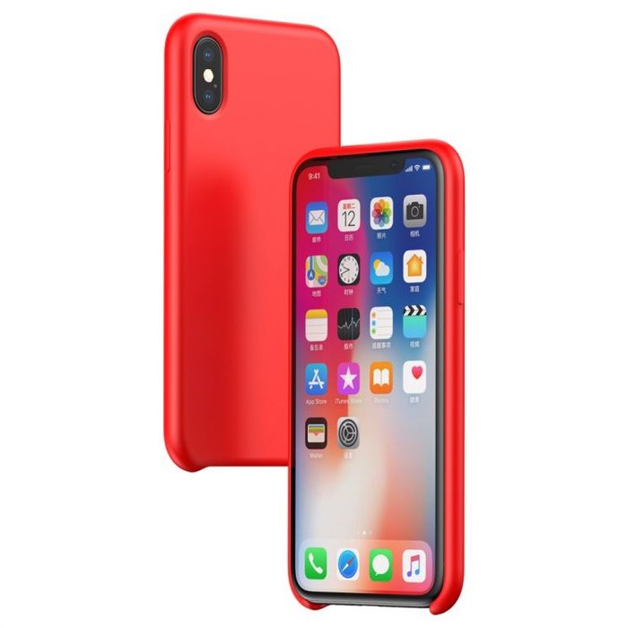 Силиконовый чехол накладка Baseus Original LSR Case для iPhone X Красный - Изображение 102670