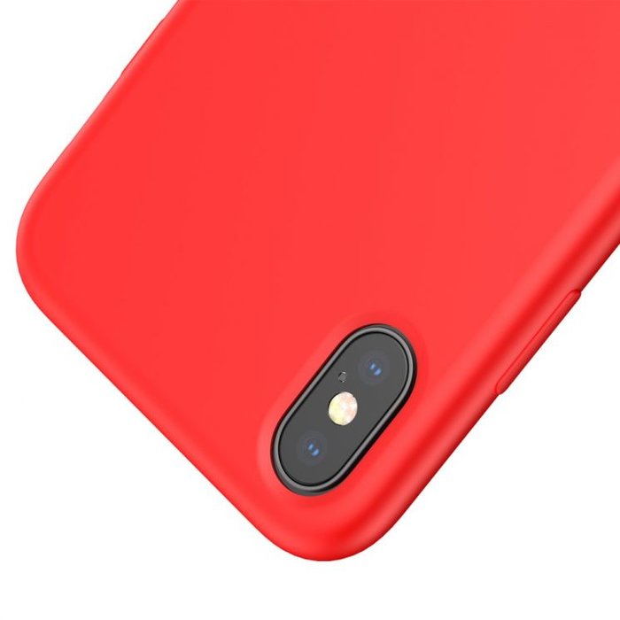 Силиконовый чехол накладка Baseus Original LSR Case для iPhone X Красный - Изображение 102682