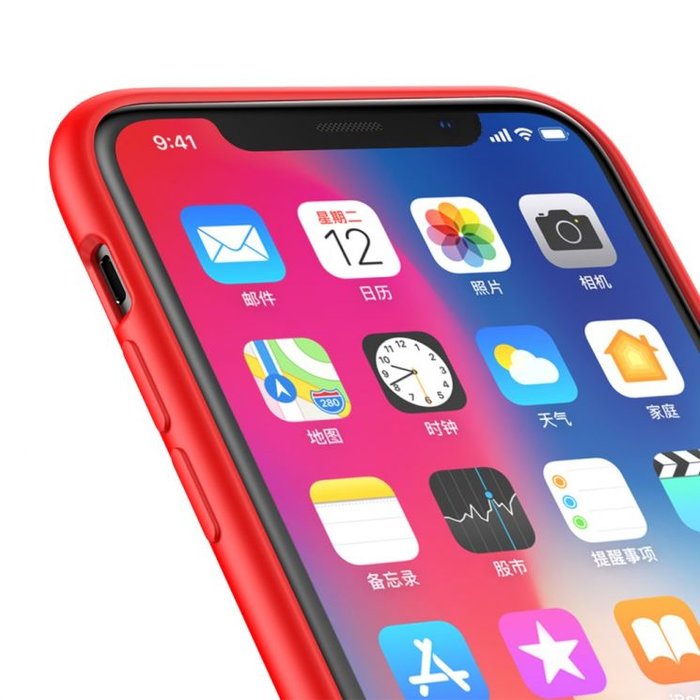 Силиконовый чехол накладка Baseus Original LSR Case для iPhone X Красный - Изображение 102685