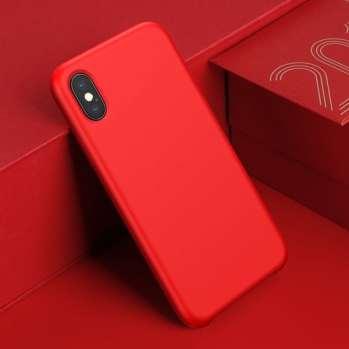 Силиконовый чехол накладка Baseus Original LSR Case для iPhone X Красный - Изображение 102694