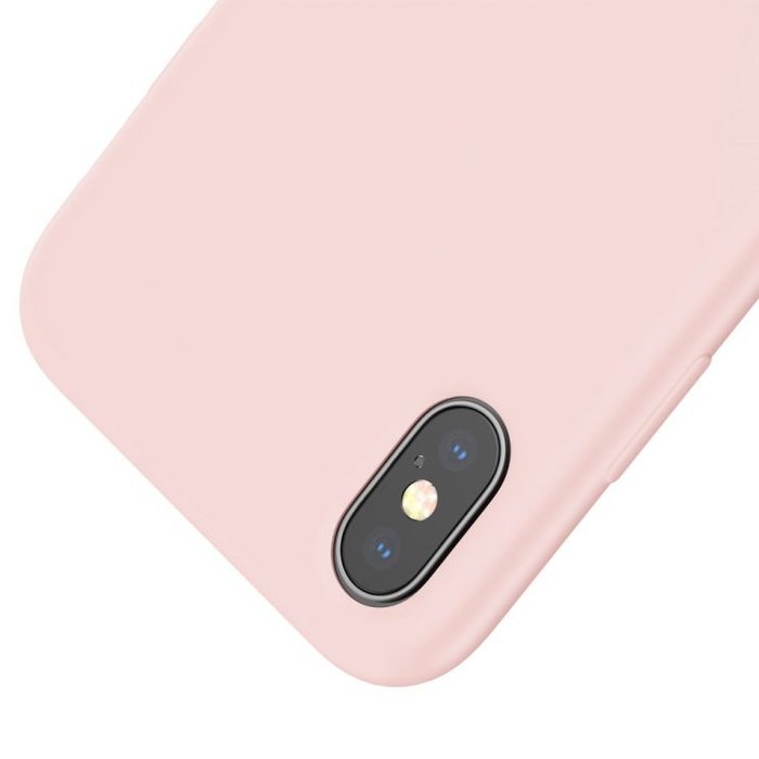 Силиконовый чехол накладка Baseus Original LSR Case для iPhone X Розовый - Изображение 102739