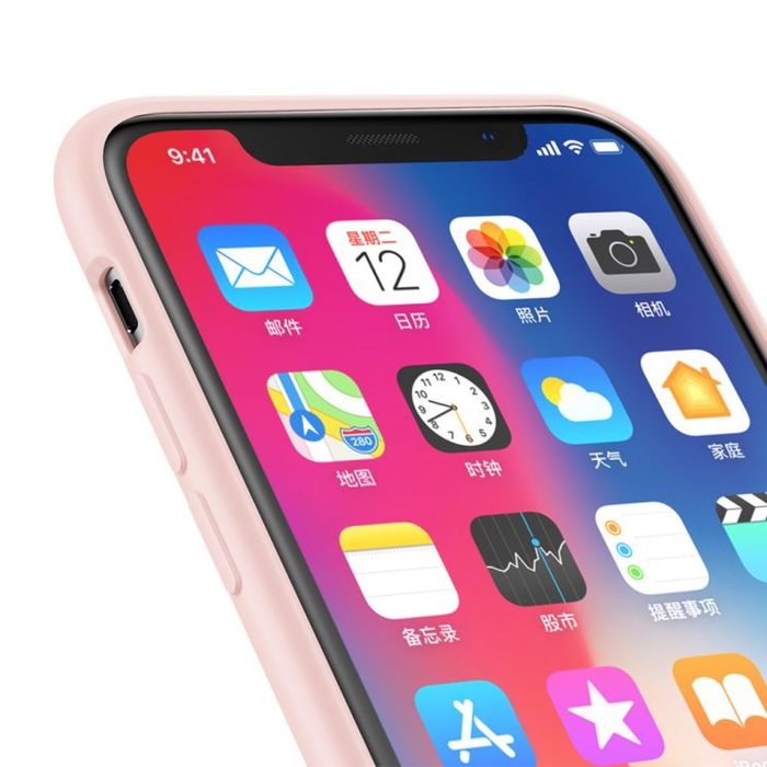 Силиконовый чехол накладка Baseus Original LSR Case для iPhone X Розовый - Изображение 102742