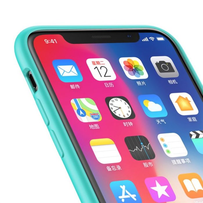 Силиконовый чехол накладка Baseus Original LSR Case для iPhone X Голубой - Изображение 102712