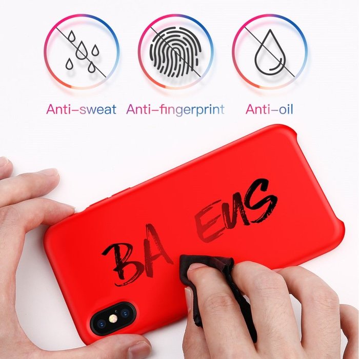 Силиконовый чехол накладка Baseus Original LSR Case для iPhone X Красный - Изображение 102688
