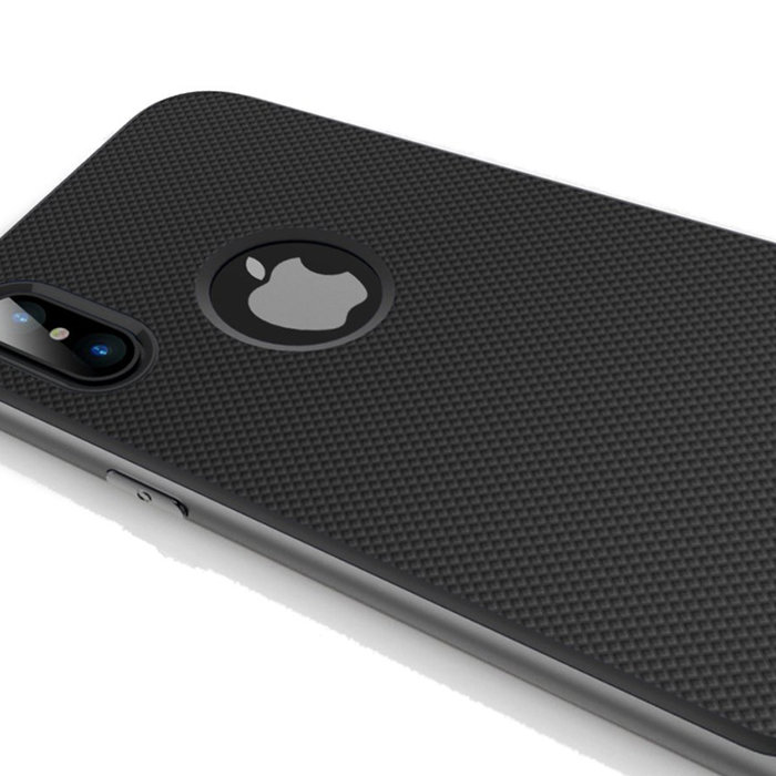 Силиконовый чехол накладка Rock Spase для iPhone X Черно-серый - Изображение 103957
