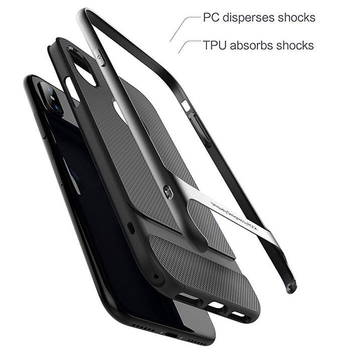 Силиконовый чехол накладка Rock Spase для iPhone X Черно-серый - Изображение 103960
