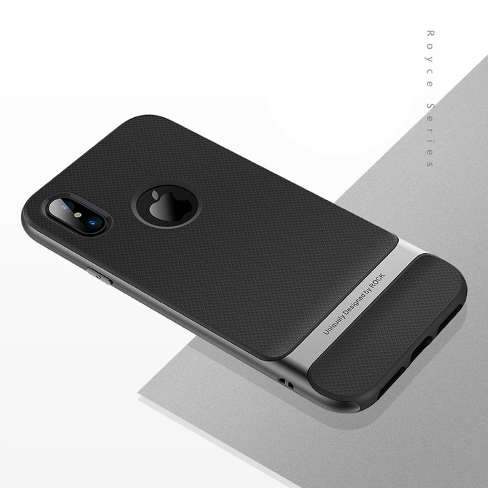 Силиконовый чехол накладка Rock Spase для iPhone X Черно-серый - Изображение 103966