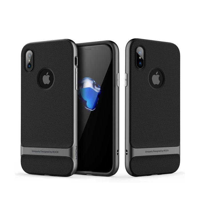 Силиконовый чехол накладка Rock Spase для iPhone X Черно-серый - Изображение 103951